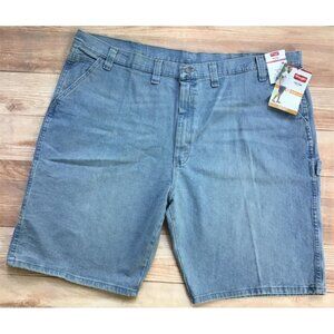 Wrangler Carpenter Jean Shorts Mens Size 48 10" Inseam Light Wash Flex Comfort